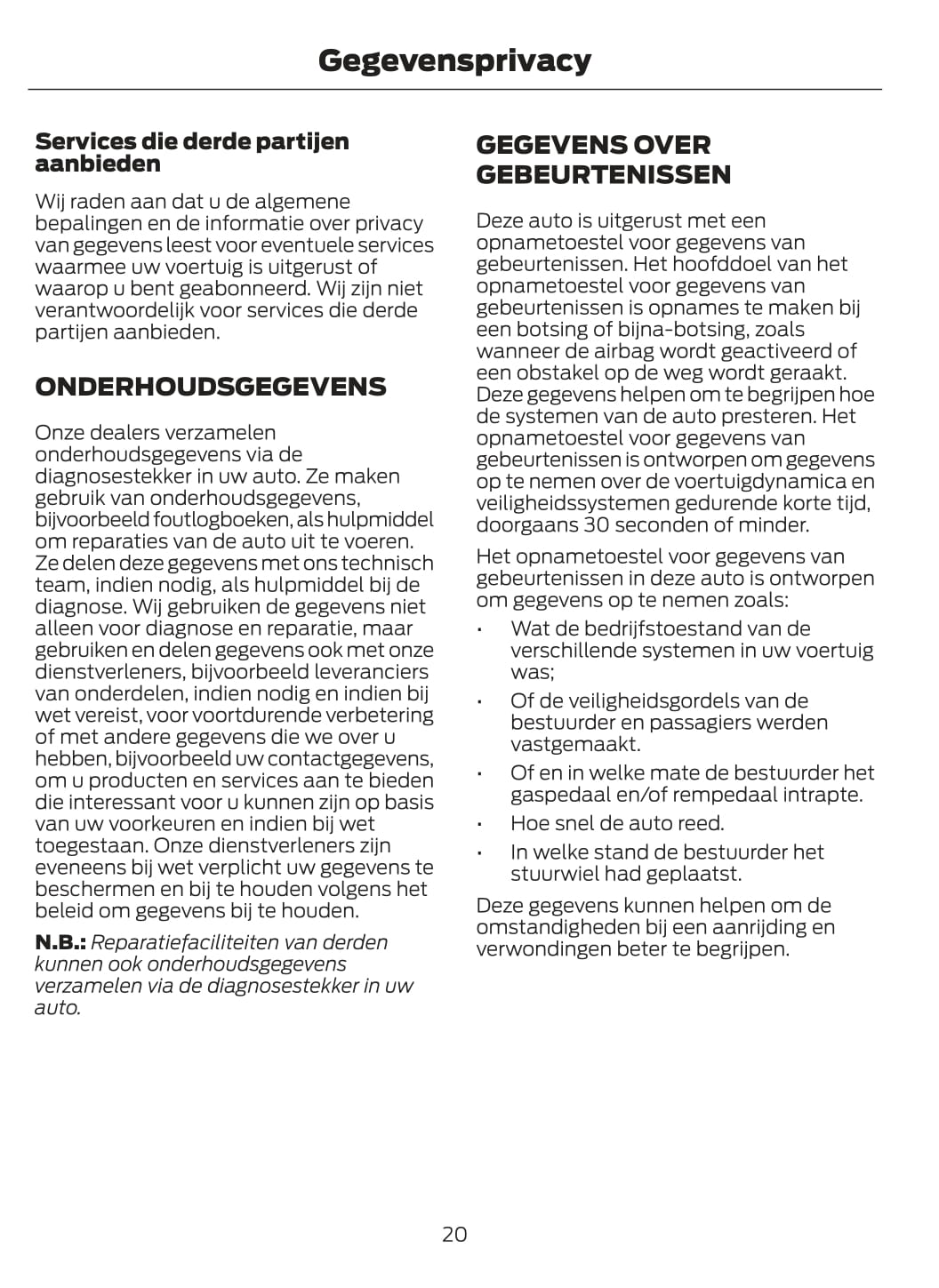 2020-2021 Ford Puma Gebruikershandleiding | Nederlands