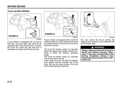 2008 Suzuki SX4 Owner's Manual | English