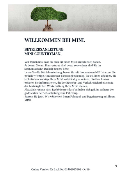 2017-2020 Mini Countryman Bedienungsanleitung | Deutsch