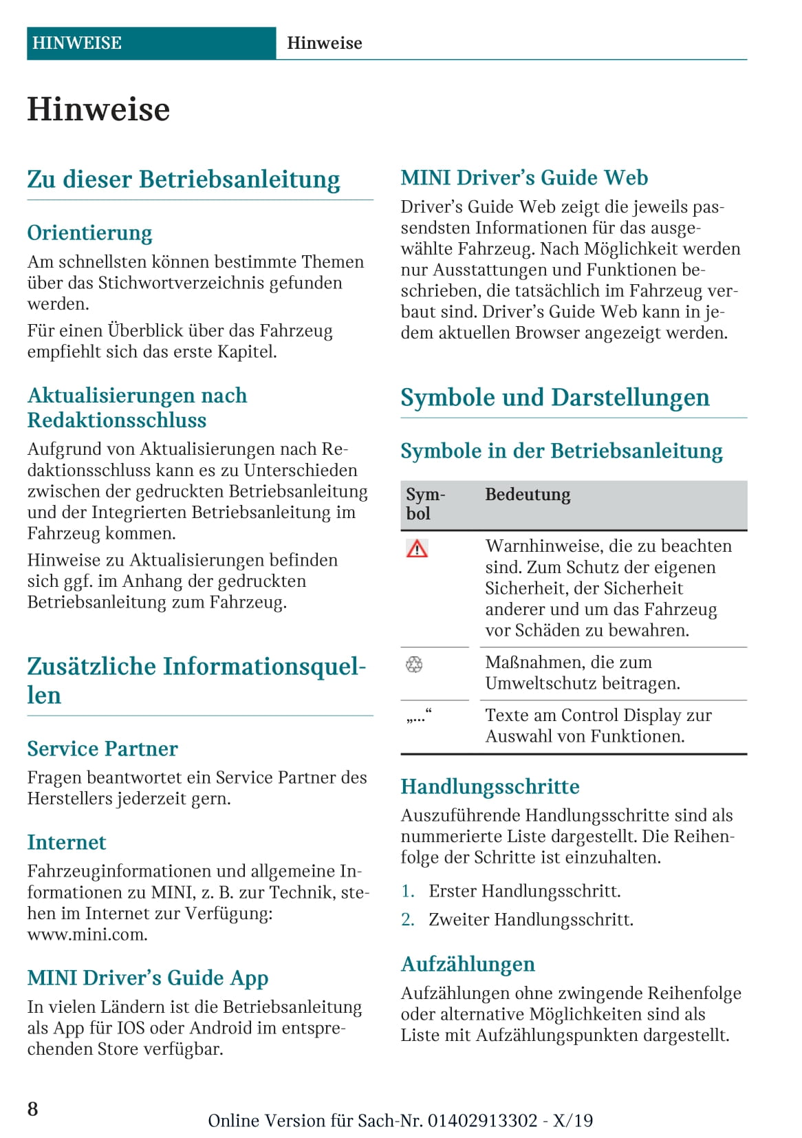 2017-2020 Mini Countryman Owner's Manual | German