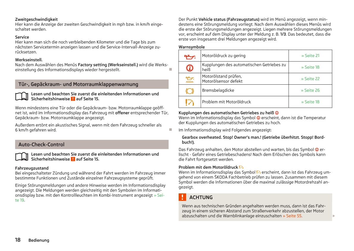 2012-2013 Skoda Superb Owner's Manual | German