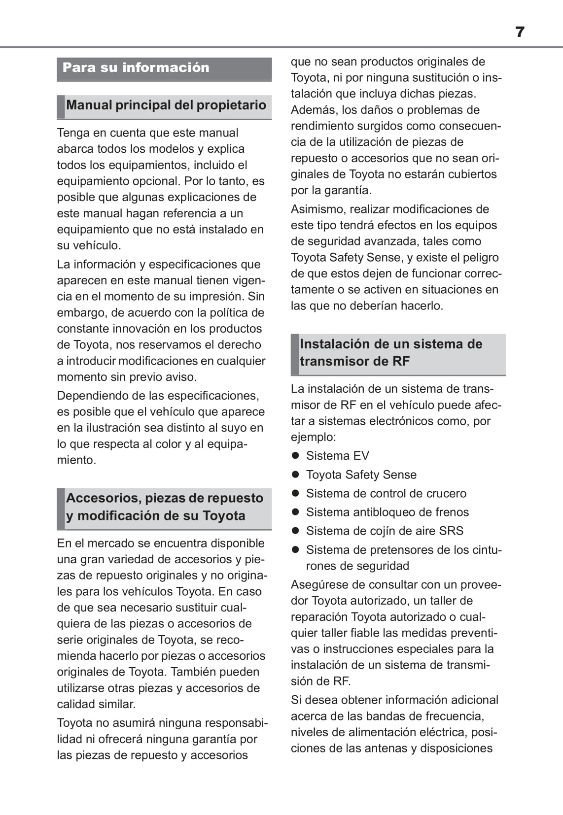 2022-2023 Toyota bZ4X Gebruikershandleiding | Spaans