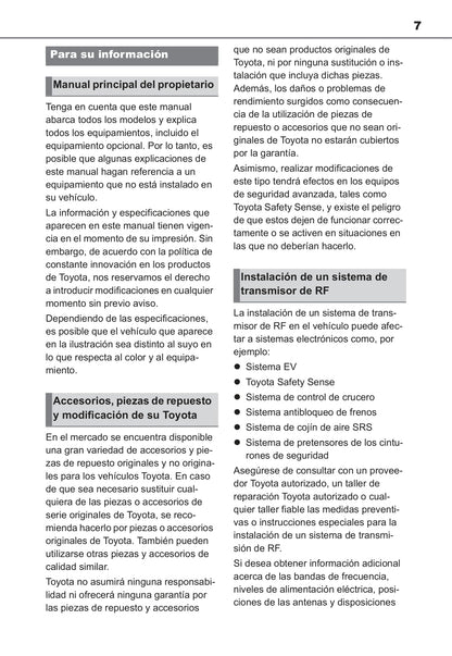 2022-2023 Toyota bZ4X Owner's Manual | Spanish