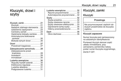 2016 Opel Mokka Owner's Manual | Polish