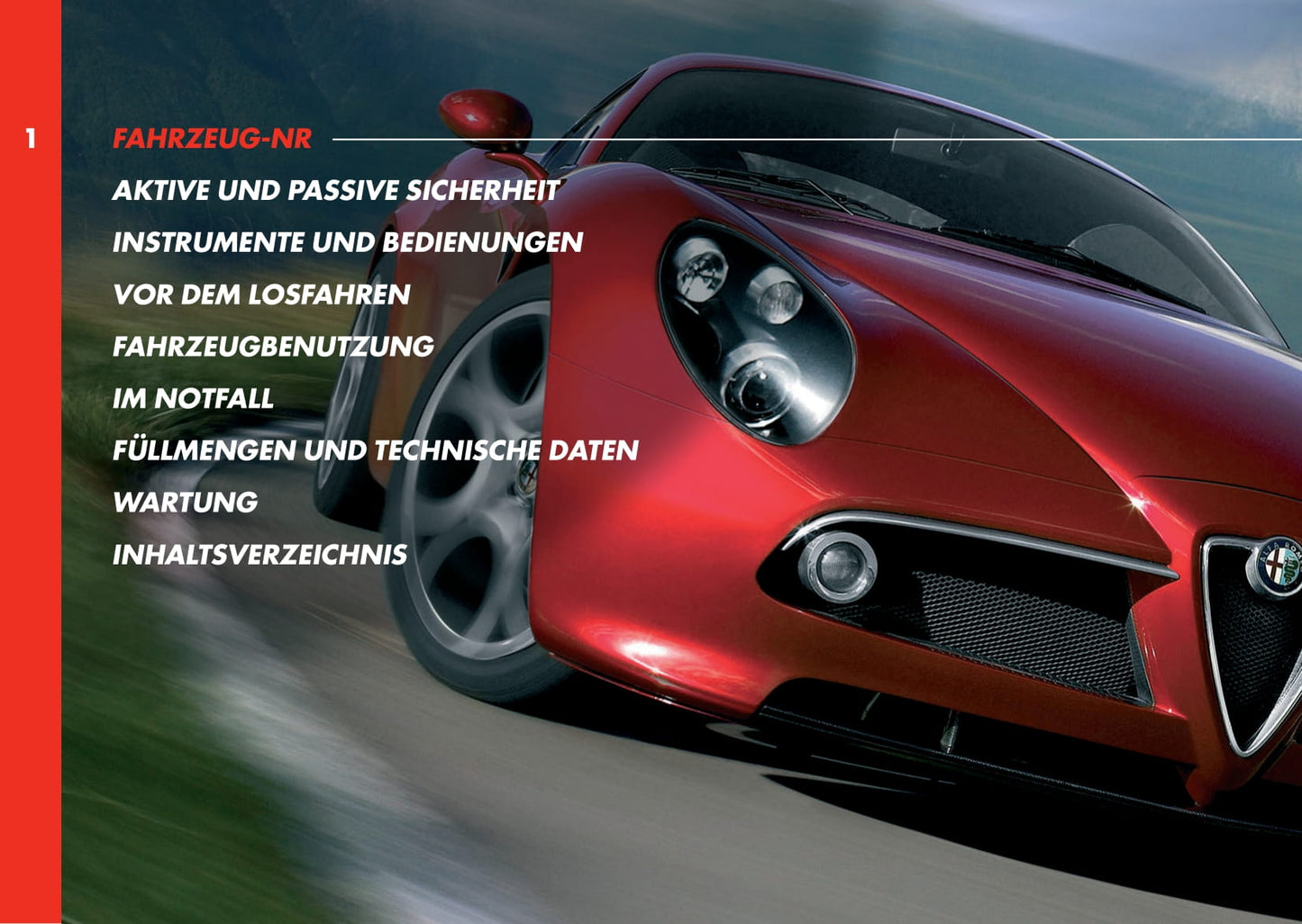 2008 Alfa Romeo 8C Bedienungsanleitung | Deutsch