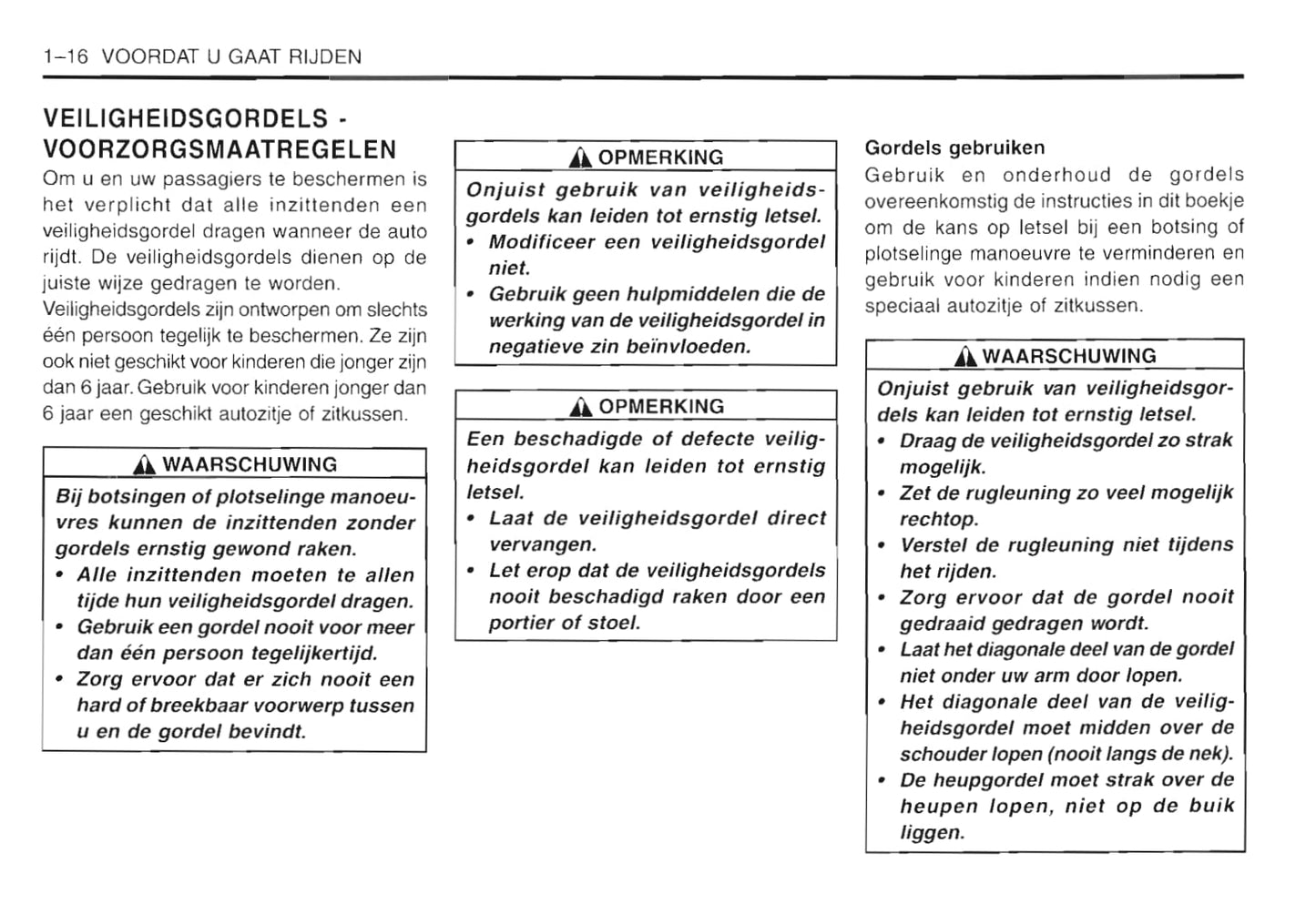 2001-2005 Daewoo Matiz Owner's Manual | Dutch