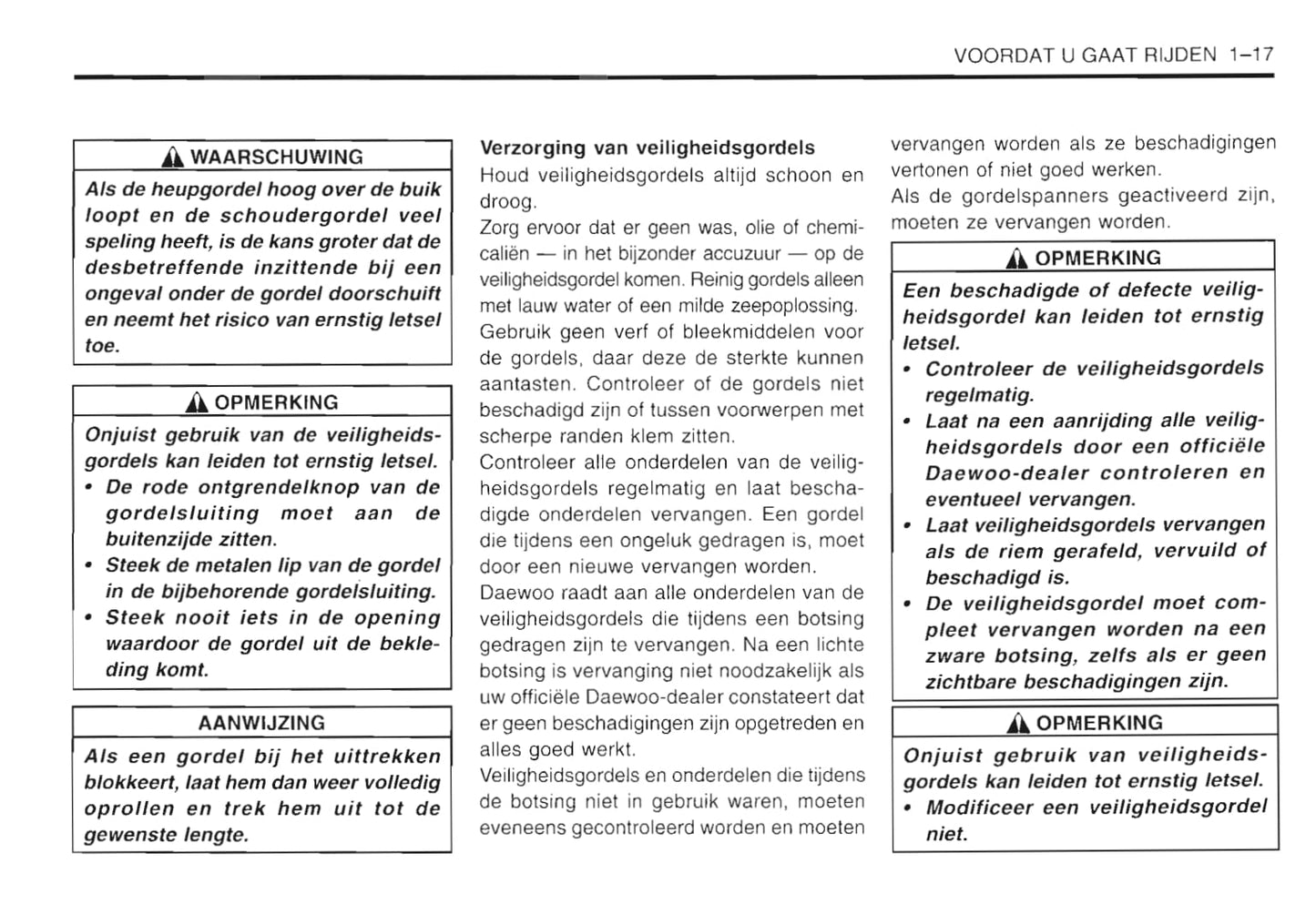 2001-2005 Daewoo Matiz Gebruikershandleiding | Nederlands