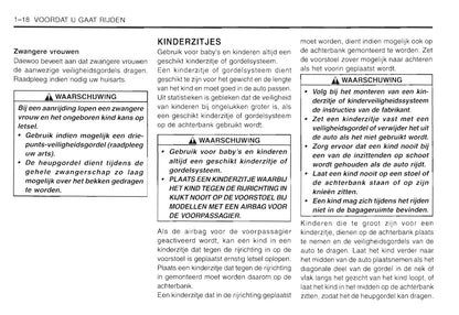 2001-2005 Daewoo Matiz Bedienungsanleitung | Niederländisch