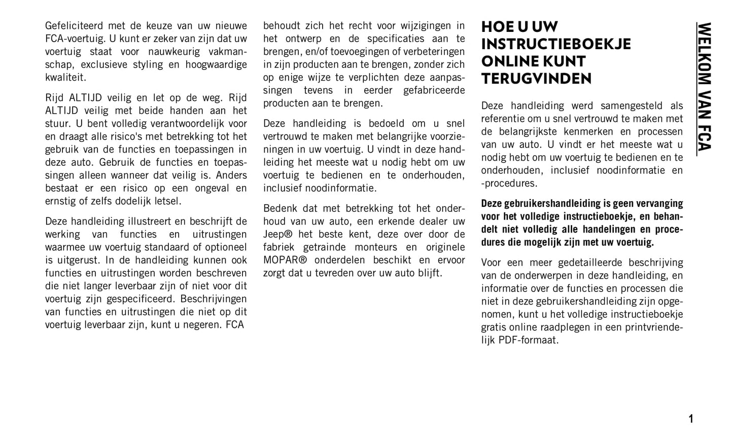 2019-2020 Jeep Wrangler Owner's Manual | Dutch