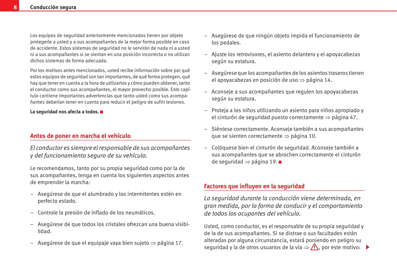 2004-2009 Seat Altea Owner's Manual | Spanish