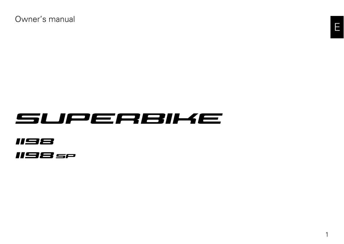 2009-2011 Ducati Superbike Manuel du propriétaire | Anglais