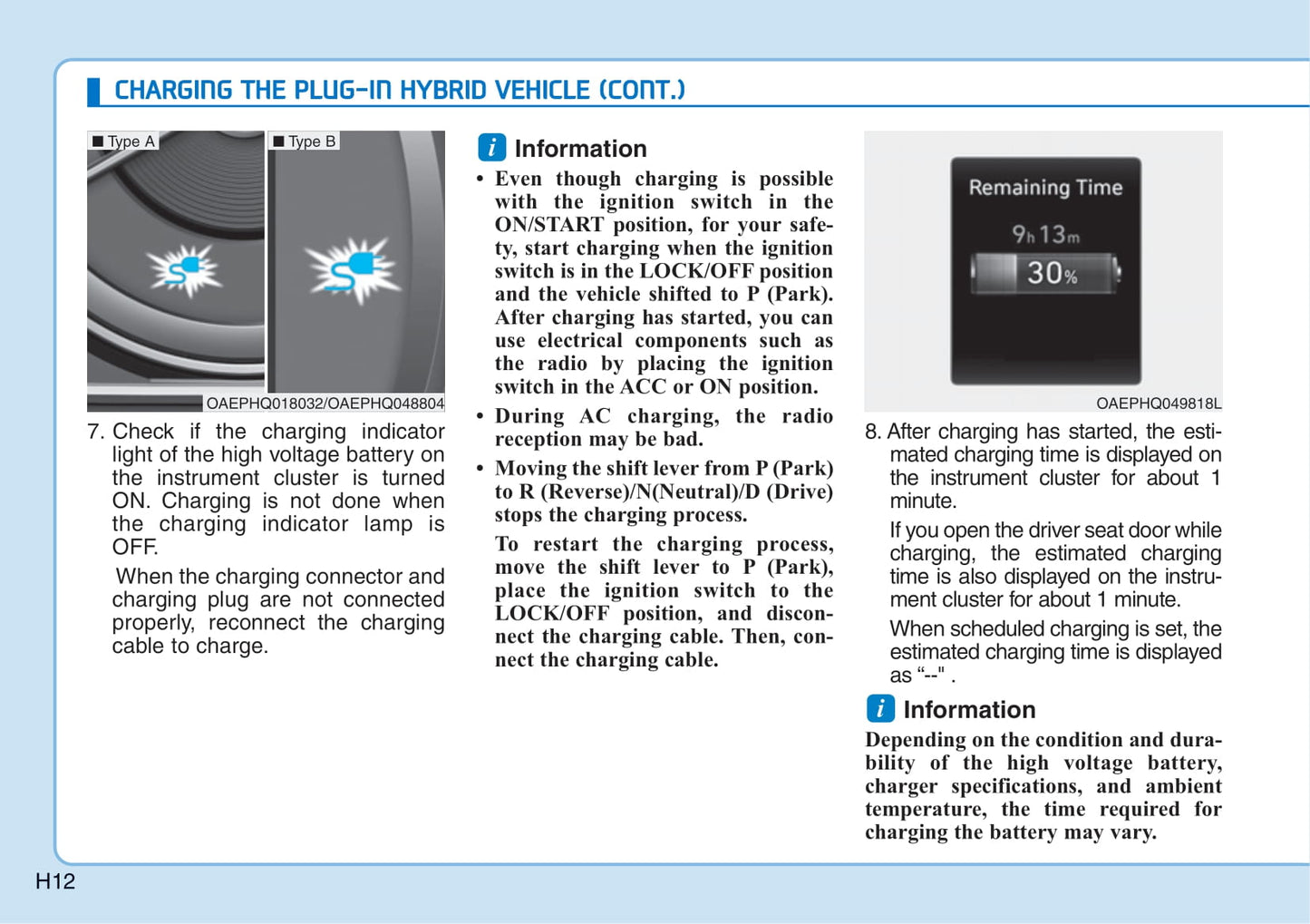 2016-2022 Hyundai Ioniq Hybrid Owner's Manual | English