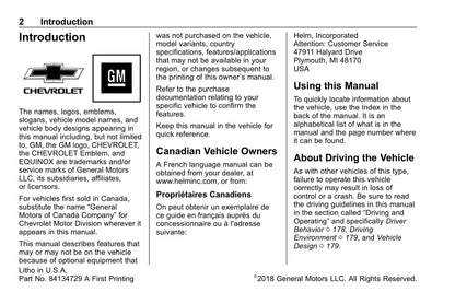 2019 Chevrolet Equinox Gebruikershandleiding | Engels