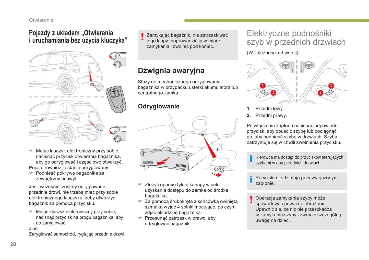 2018-2022 Citroën C1 Owner's Manual | Polish