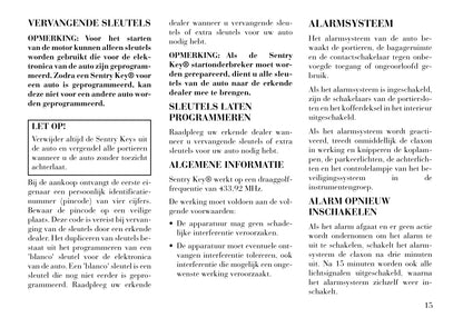 2012-2015 Lancia Flavia Owner's Manual | Dutch