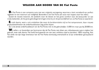 1999-2003 Fiat Punto Manuel du propriétaire | Néerlandais
