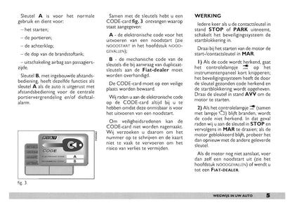 2000-2001 Fiat Punto Owner's Manual | Dutch
