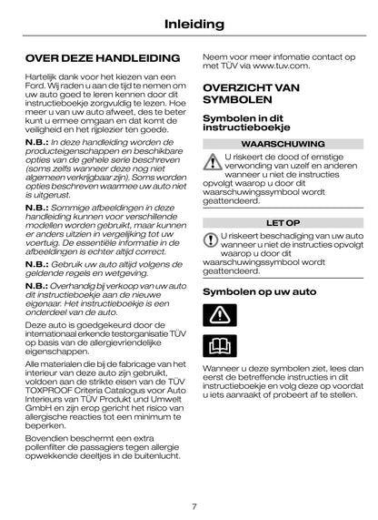 2009-2010 Ford C-Max Owner's Manual | Dutch