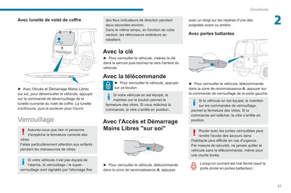 2019-2022 Peugeot Rifter Owner's Manual | French