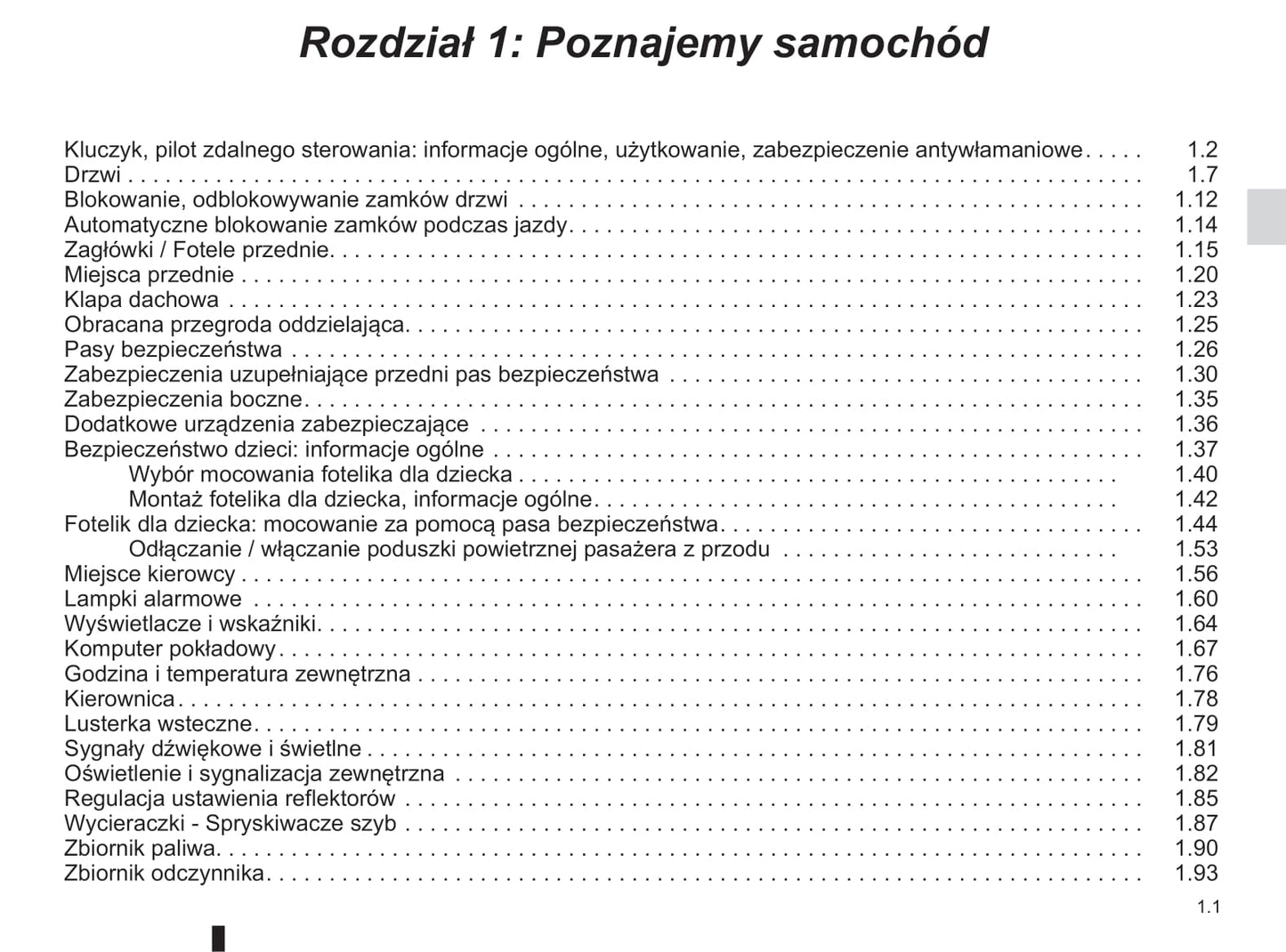 2019-2020 Renault Kangoo Owner's Manual | Polish