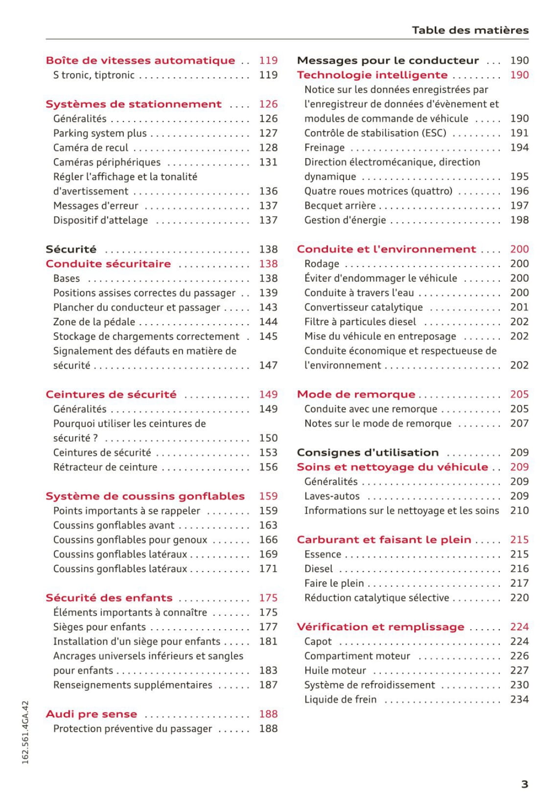 2014-2016 Audi A7/S7 Manuel du propriétaire | Français