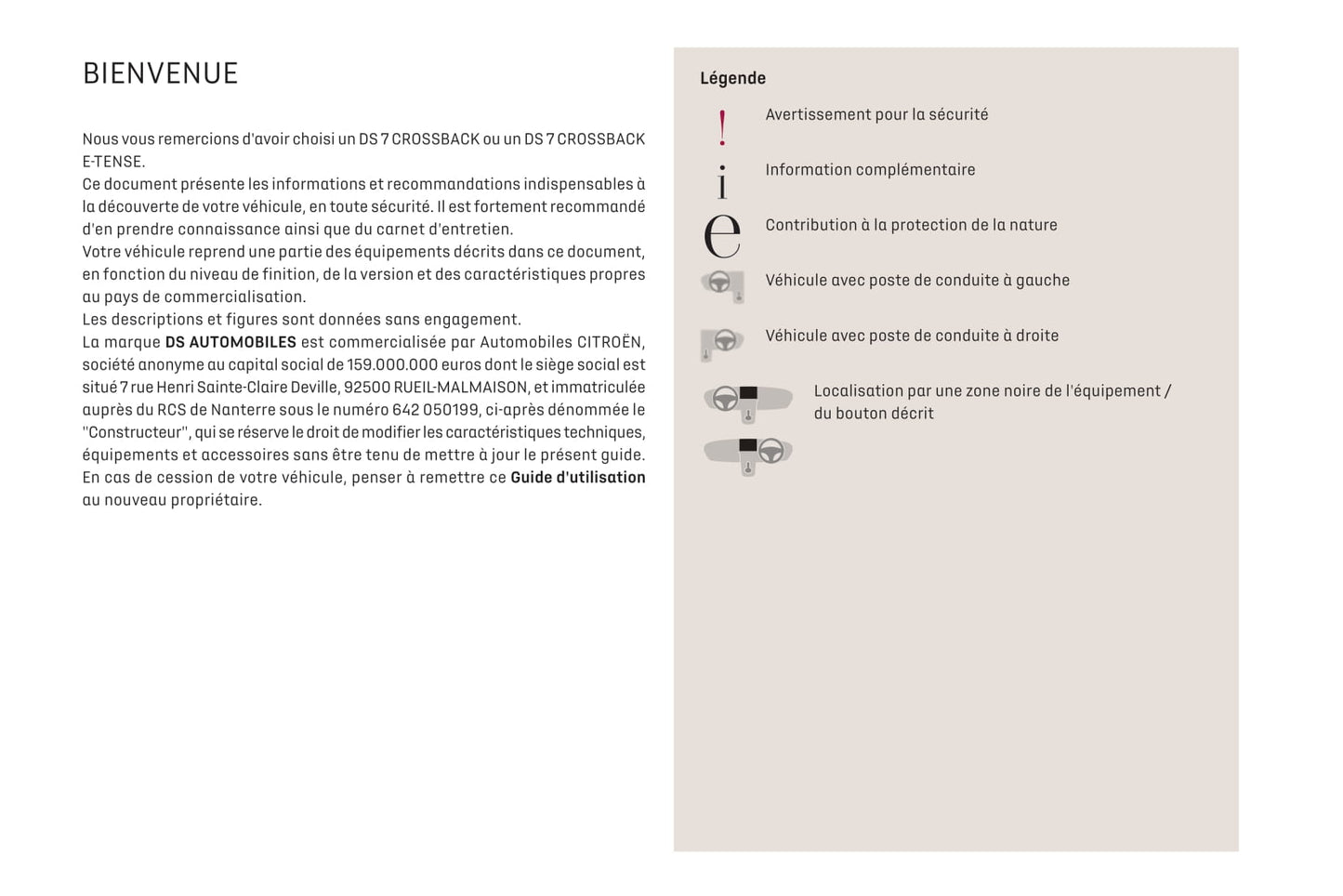 2019-2021 DS Automobiles DS 7 Crossback/DS 7 Crossback E-Tense Owner's Manual | French