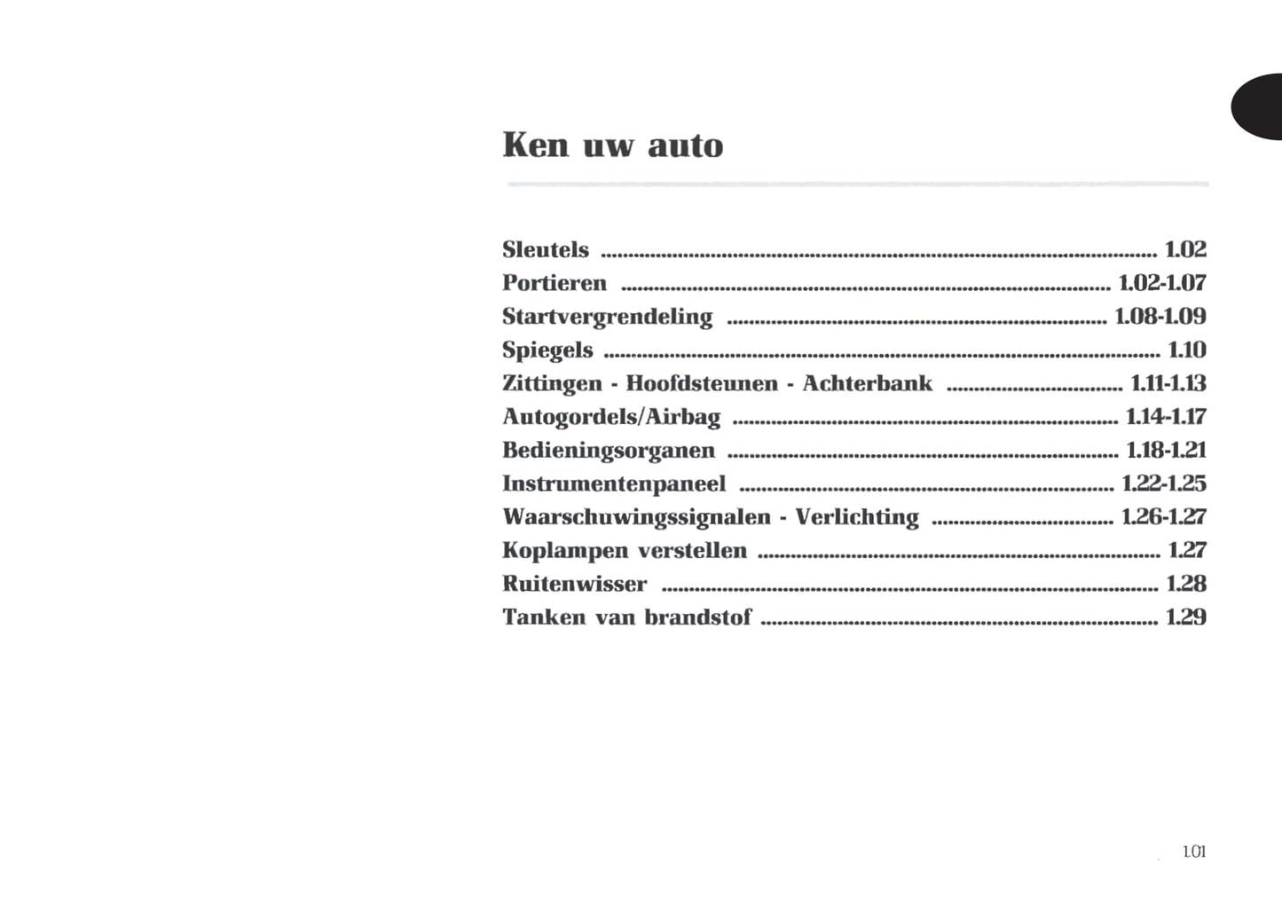 1998-1999 Renault Trafic Gebruikershandleiding | Nederlands