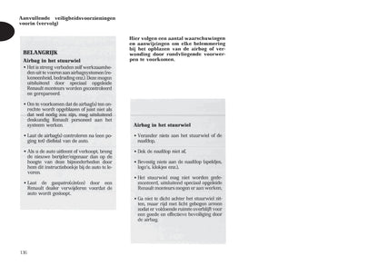1998-1999 Renault Trafic Owner's Manual | Dutch