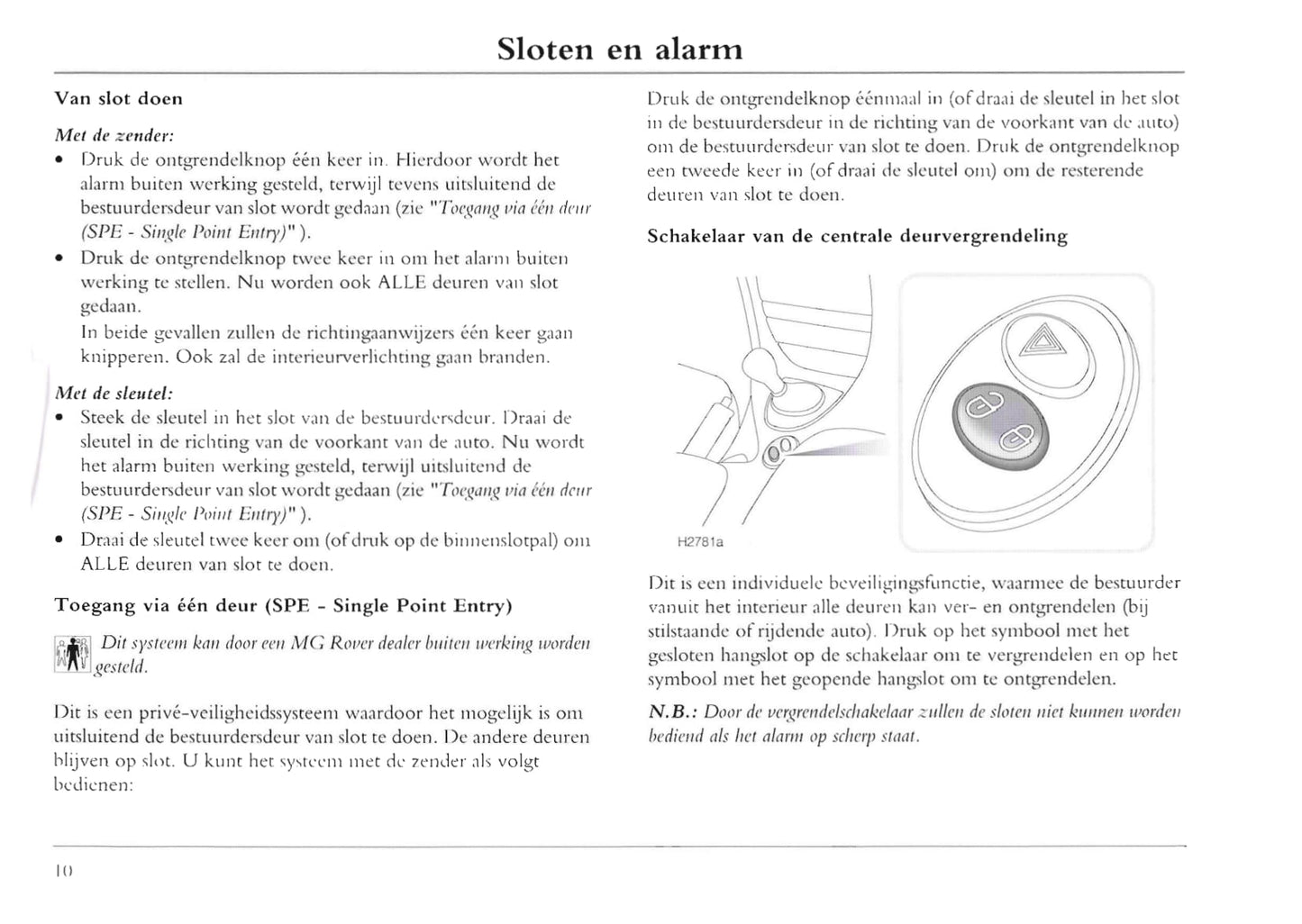 2001-2004 MG ZT Owner's Manual | Dutch