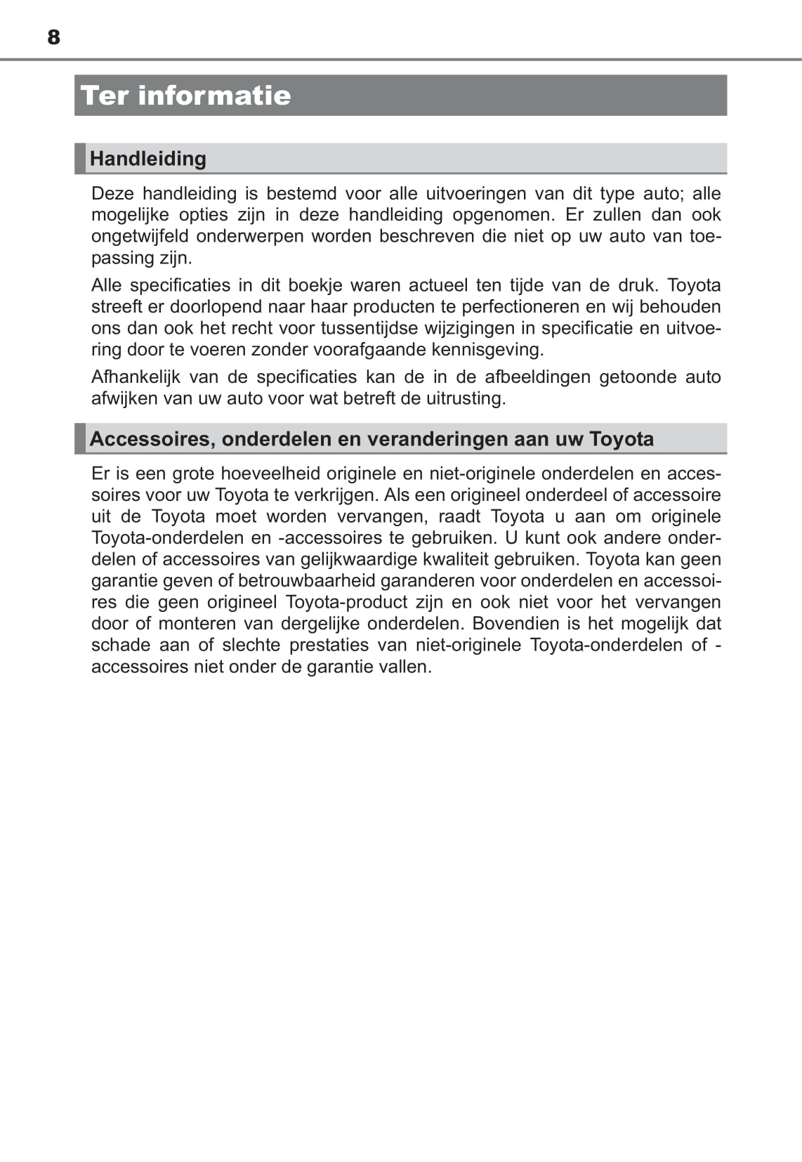 2015-2019 Toyota Auris Manuel du propriétaire | Néerlandais