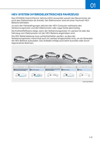 2019-2020 Hyundai Kona Hybrid Bedienungsanleitung | Deutsch