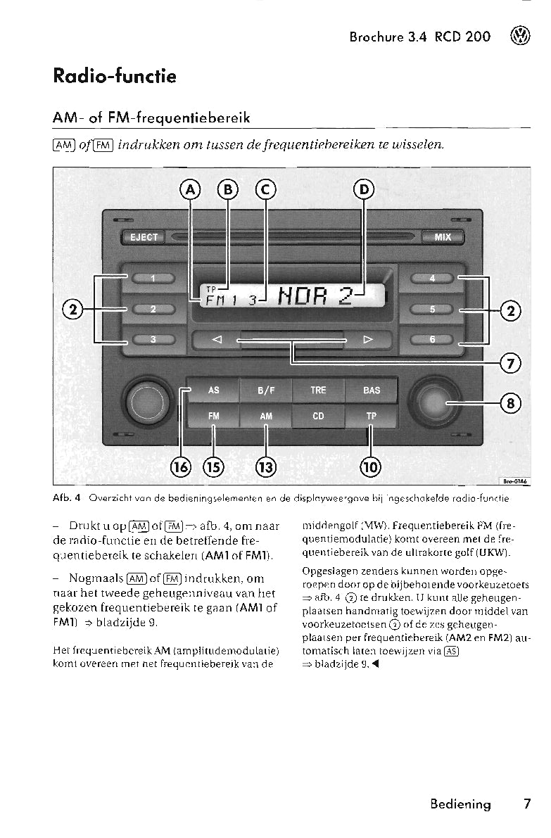 Volkswagen Radio RCD 200 Handleiding 2005 – Car Manuals