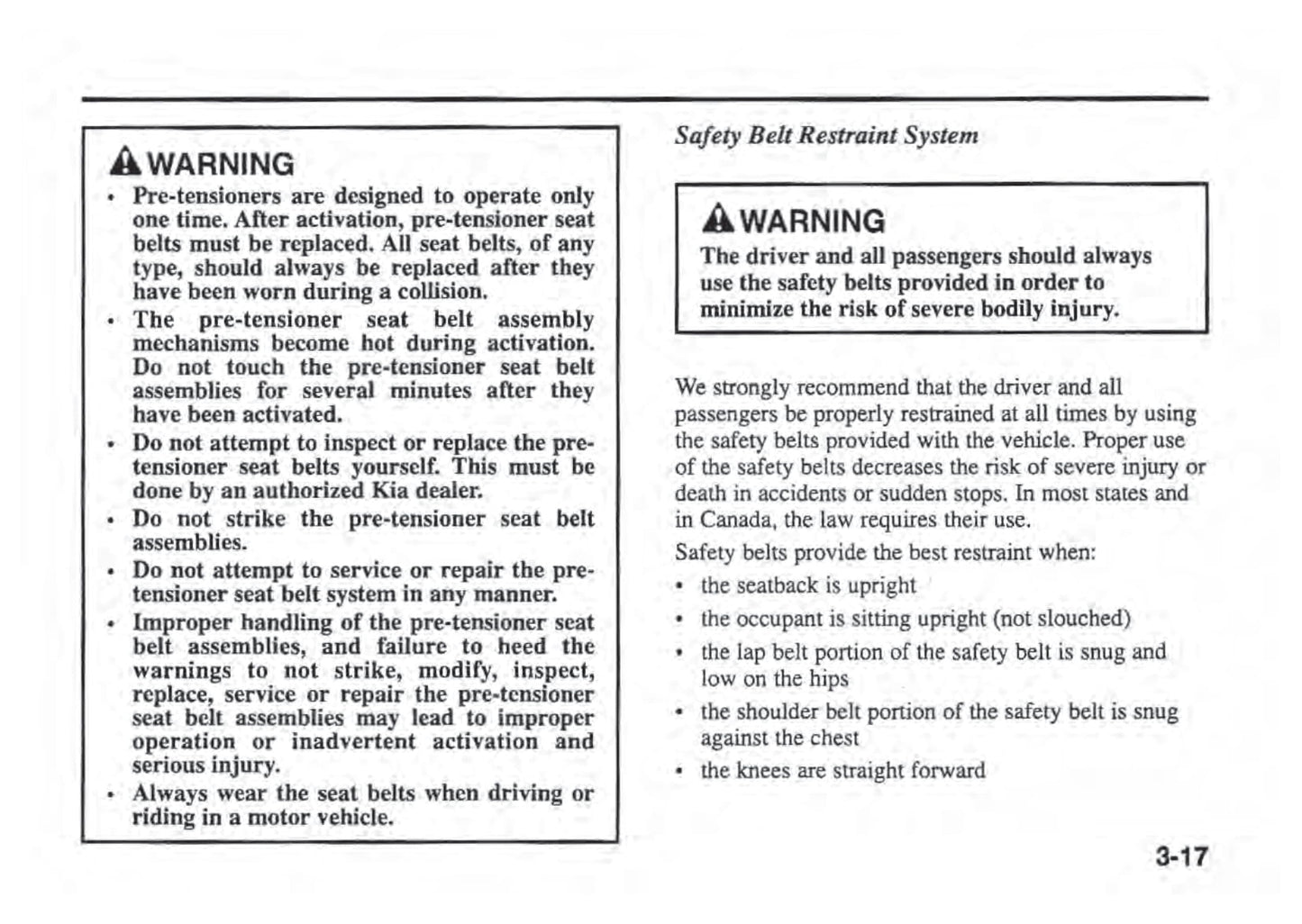 1998-2001 Kia Sephia Manual Manuel du propriétaire | Allemand