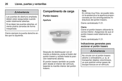 2013-2014 Opel Vivaro Bedienungsanleitung | Spanisch