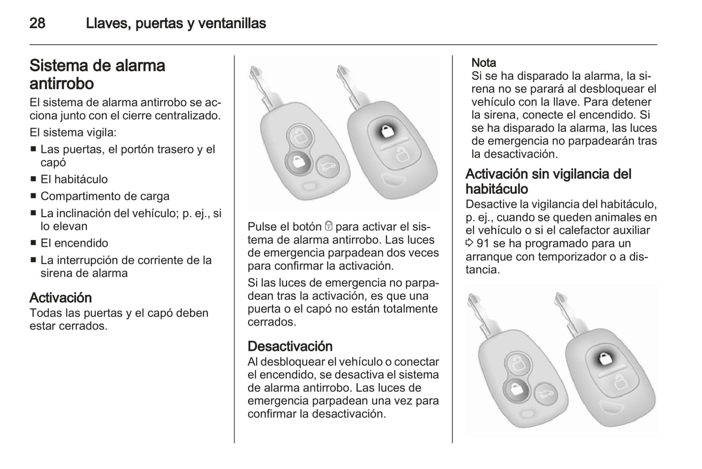 2013-2014 Opel Vivaro Bedienungsanleitung | Spanisch