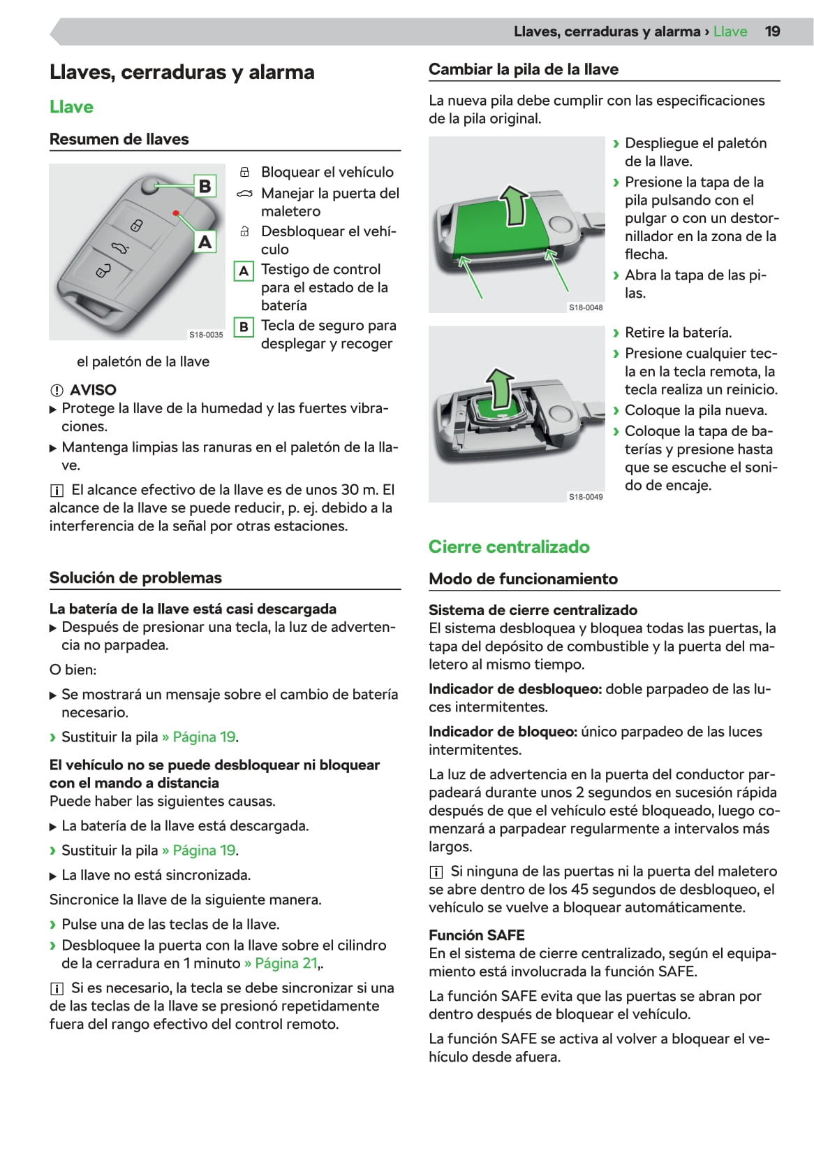 2019-2020 Skoda Scala Owner's Manual | Spanish