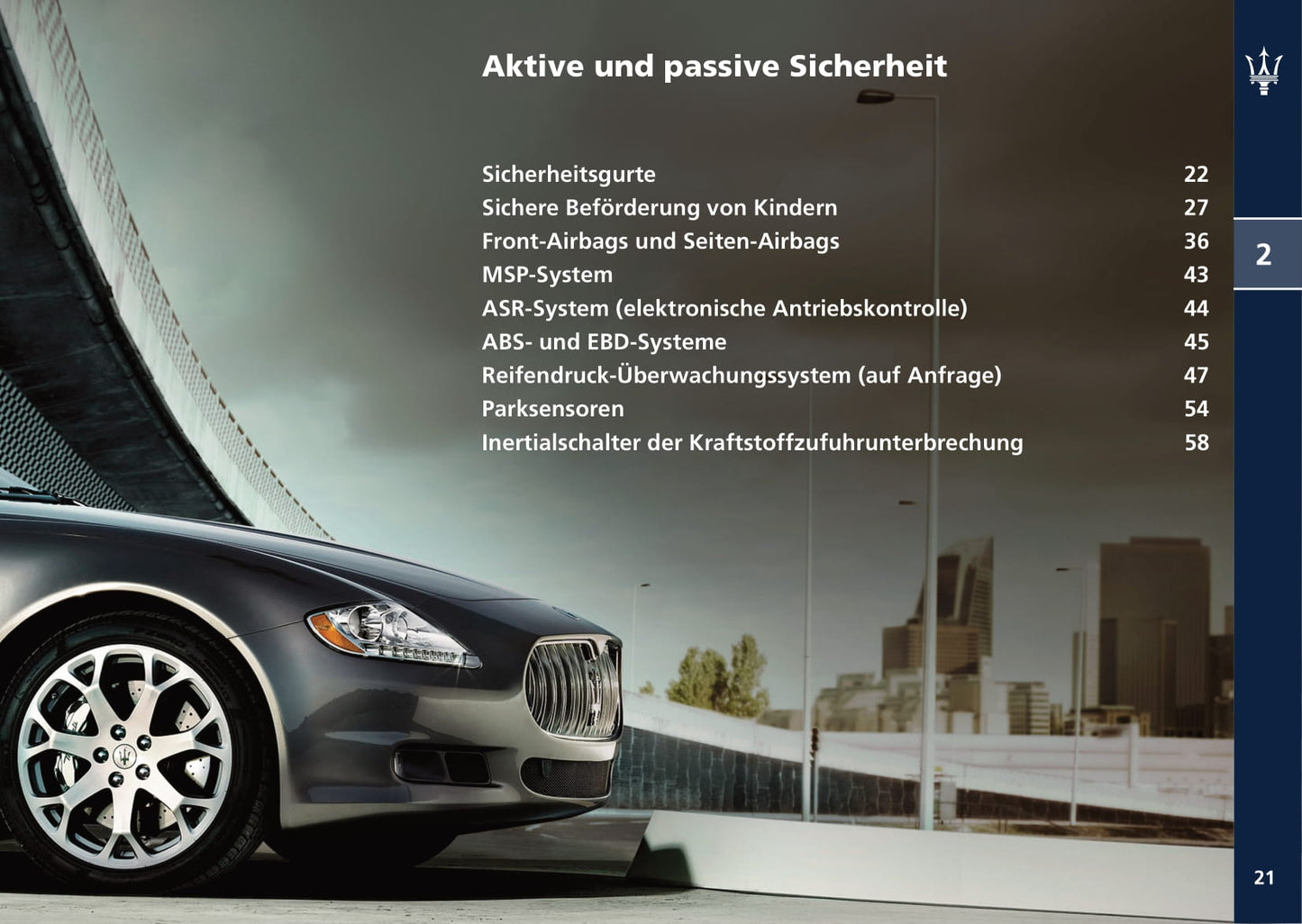 2008-2013 Maserati Quattroporte Manuel du propriétaire | Allemand