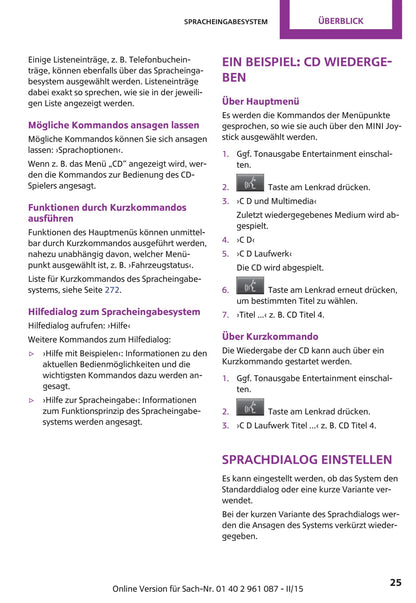 2010-2015 Mini Countryman/Paceman Owner's Manual | German