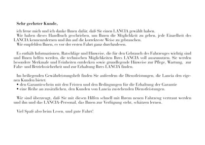 2001-2005 Lancia Lybra Owner's Manual | German
