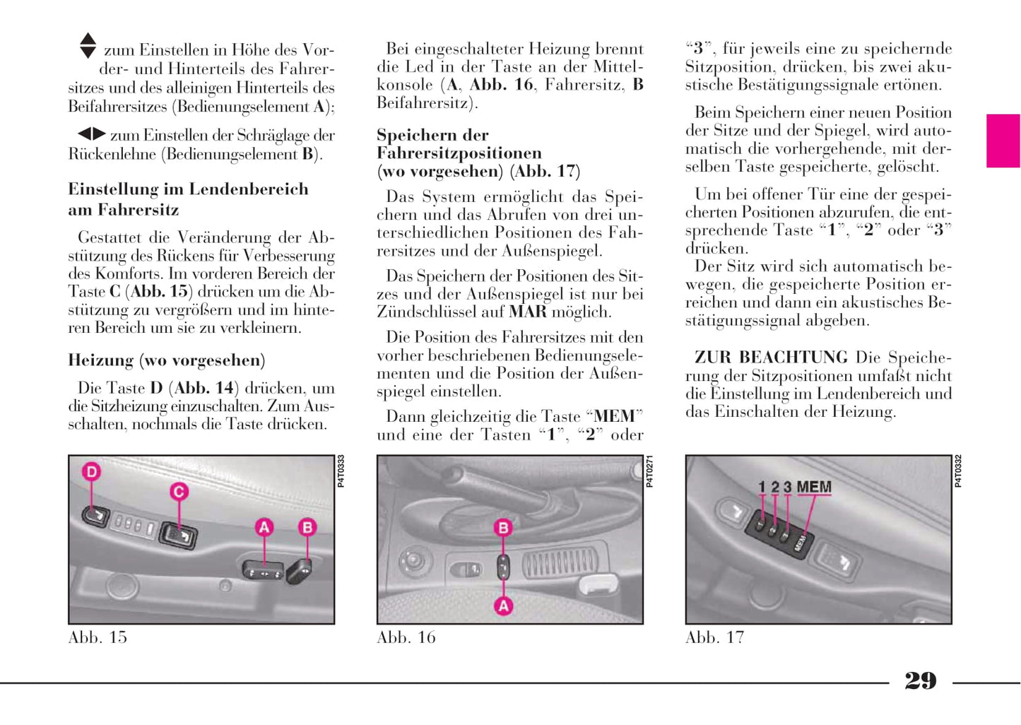 2001-2005 Lancia Lybra Owner's Manual | German