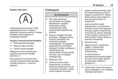 2019 Opel Corsa Owner's Manual | Polish