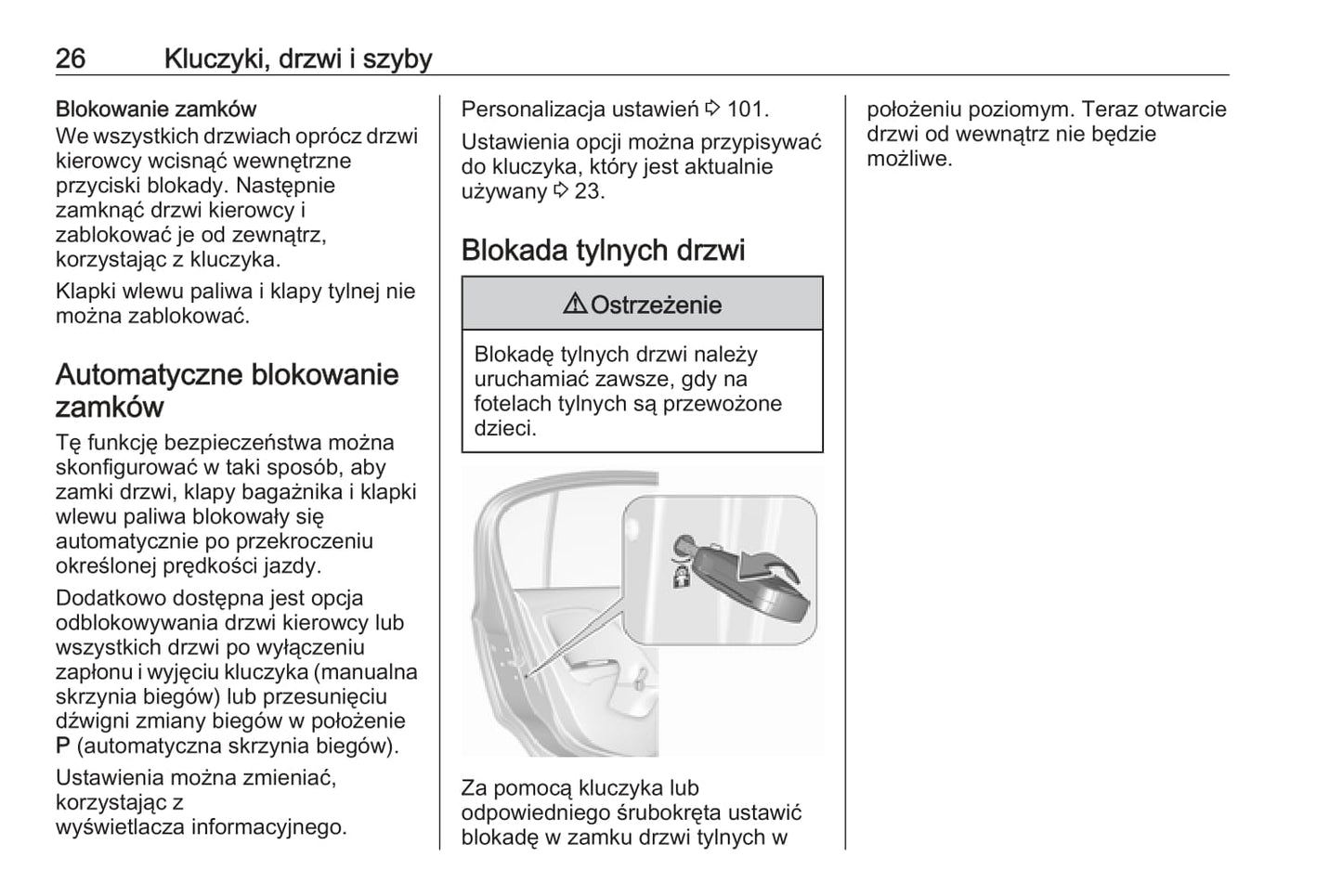 2019 Opel Corsa Owner's Manual | Polish