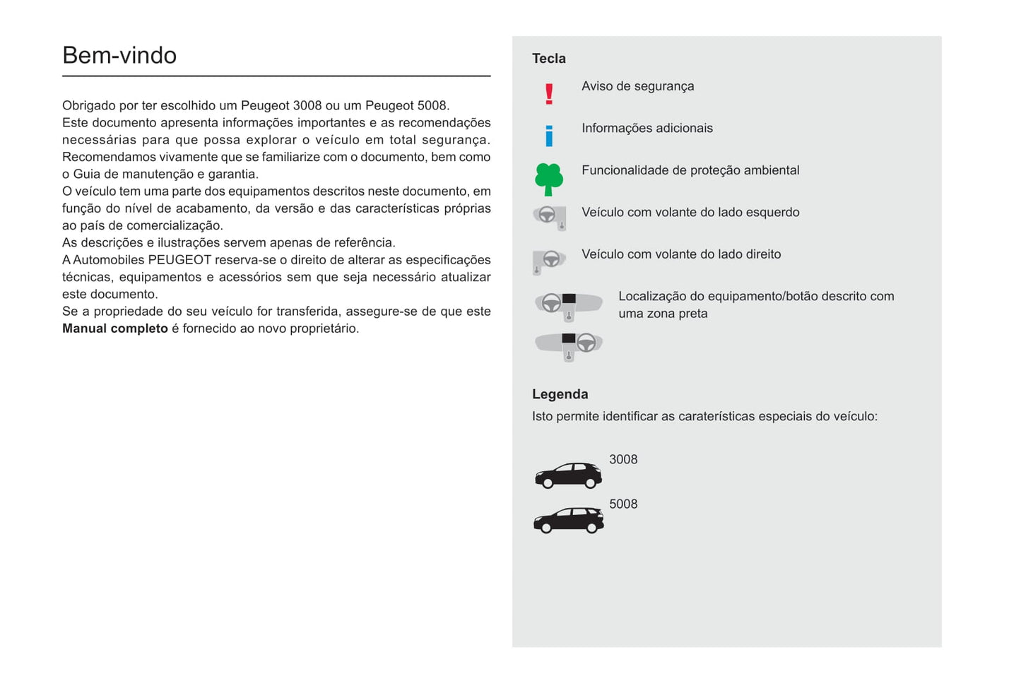 2020-2022 Peugeot 3008/5008 Gebruikershandleiding | Português