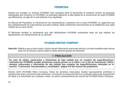 2018-2019 Hyundai Tucson Owner's Manual | Spanish