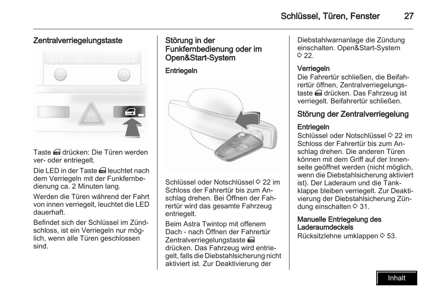 2009-2010 Opel Astra Owner's Manual | German