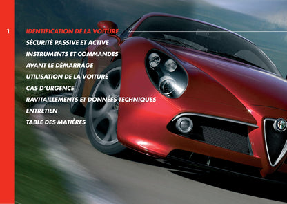 2008 Alfa Romeo 8C Bedienungsanleitung | Französisch