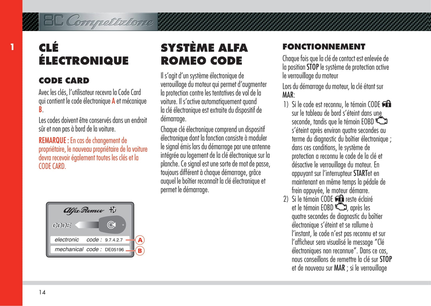 2008 Alfa Romeo 8C Manuel du propriétaire | Français