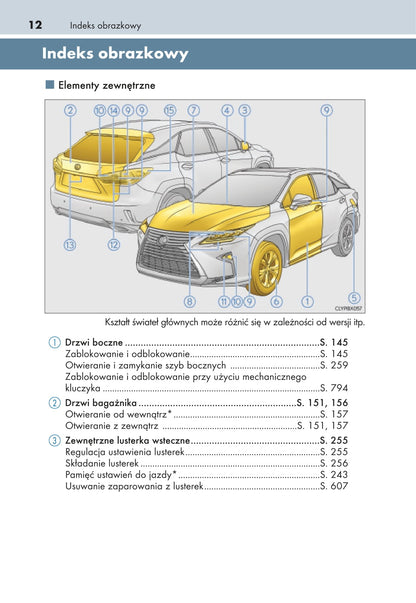 2017-2019 Lexus RX 300/RX 350/RX 350L Bedienungsanleitung | Polnisch