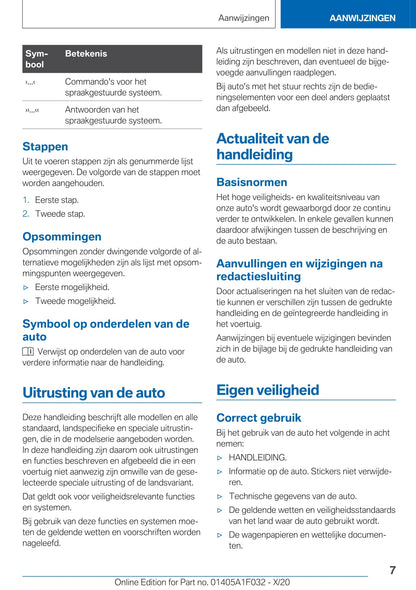 2019-2021 BMW X1 Manuel du propriétaire | Néerlandais