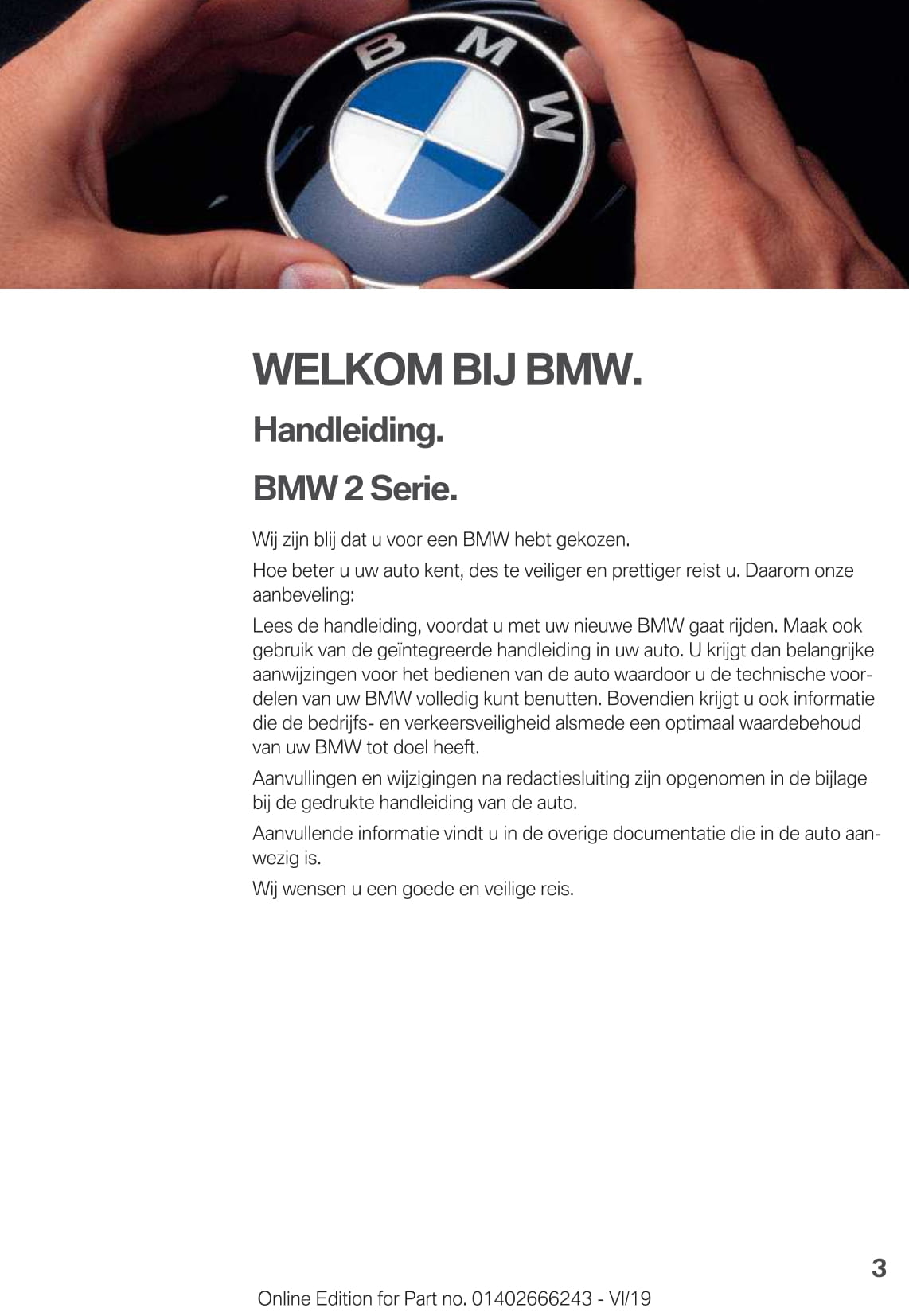 2019 BMW 2 Series Owner's Manual | Dutch